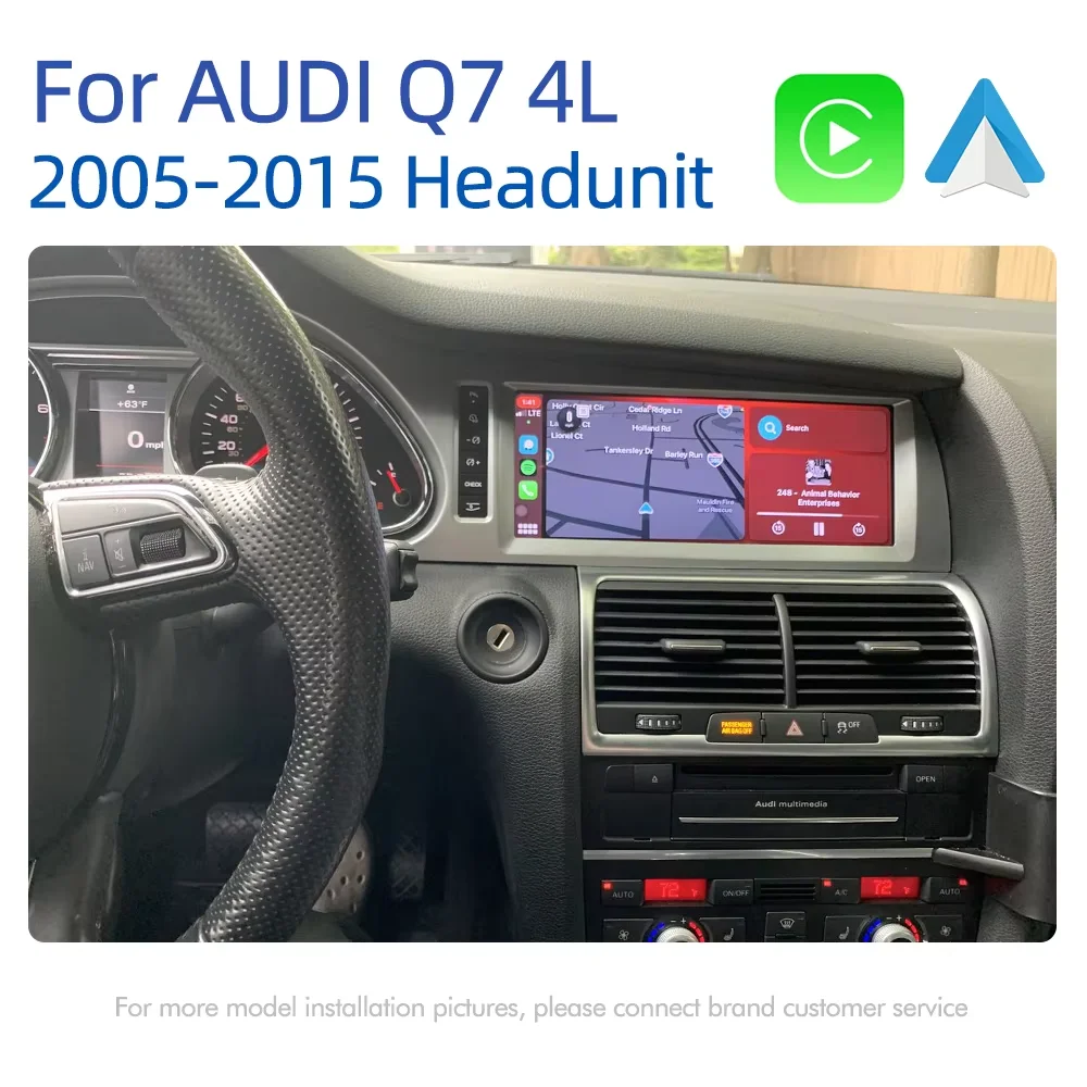 Android 14 CarPlay для Audi Q7 4L 2005-2015 MMI 2G 3G Автомобильный мультимедийный GPS-навигатор Авторадиоэкран с задней камерой Видеорегистратор