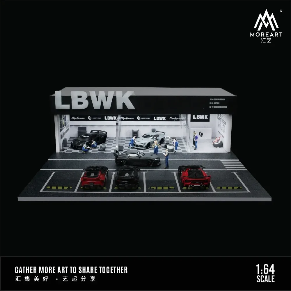 

1/64 Car Models Parking Lot Solid Parking Miniatures Car Garage Diorama Model Set Acrylic Dust Cover