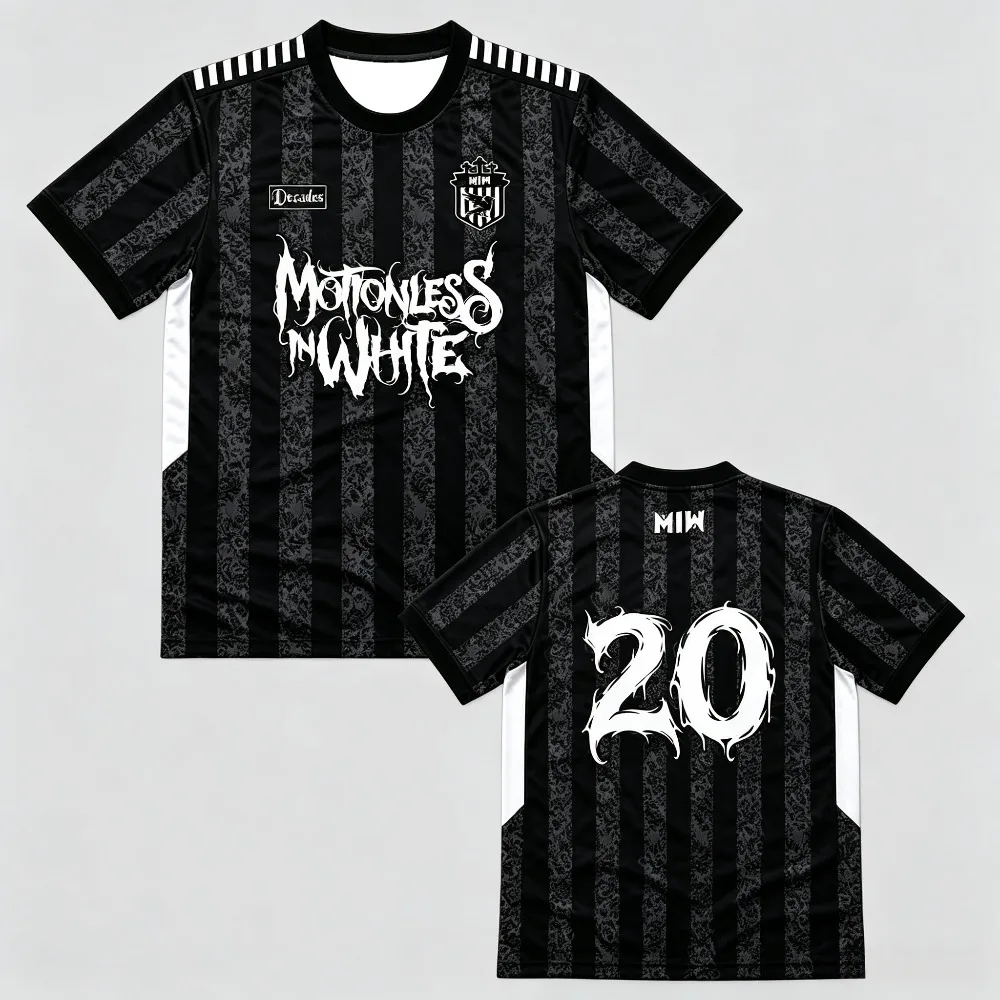 2026 New Motionless in White MIW Decades Soccer Jersey Men's Woman's Summer Sports O-neck Breathable Quick-dry Fashion T-Shirt