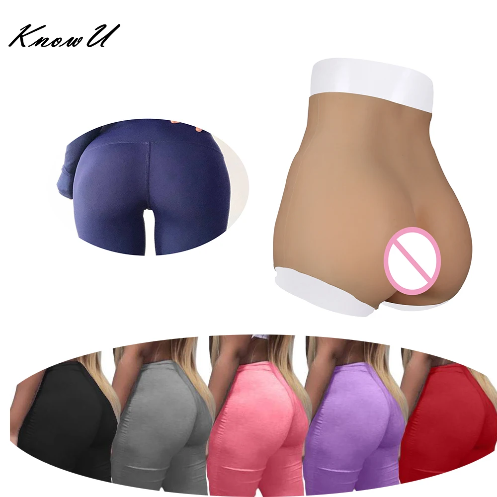 KnowUSilicone Realistic Vagina Panties Hip Lifting Crossdressing Cat Pants for Transgender Artificial Sex Fake Underwear  S M L