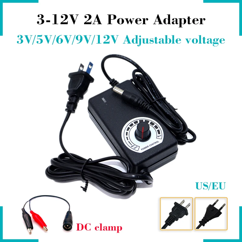 3V-12V 2A Universal Power Adapter AC 100-240V Power Supply 220V To 12V Volt Adjustable voltage 3V 5V 6V 9V 12V Adapter for CCTV