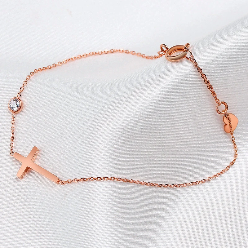 CAOSHI Fashion Simple Cross Bracelet for Women Stylish Jewelry for Daily Life Trendy 3 Metal Colors Accessories for Engagement