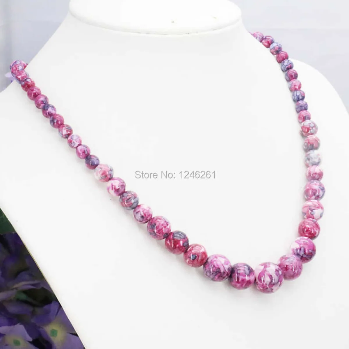 Pink Chalcedony Tower Necklace Chain Semi-precious Stone Riverstone Rain Flower Rainbow 6-14mm Craft Jewelry Making 17.5inch