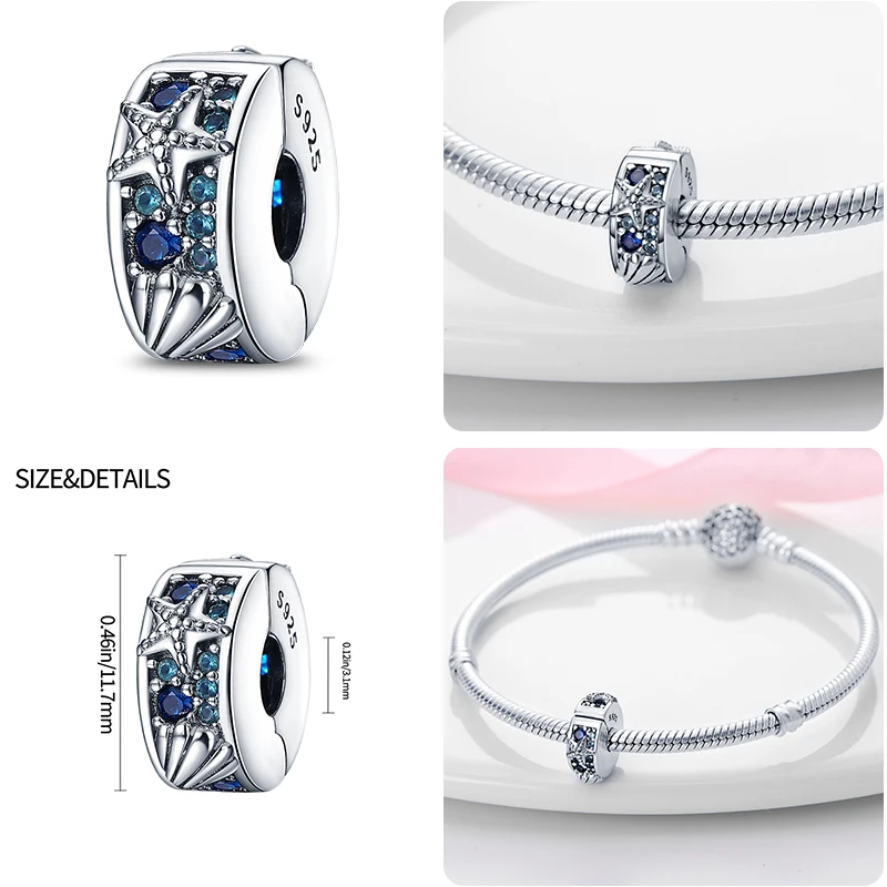 Perles de charme de la série Ocean, argent regardé 100%, tortue et crabe, adaptées au bracelet Pandora original, bijoux de bricolage, 925 authentiques