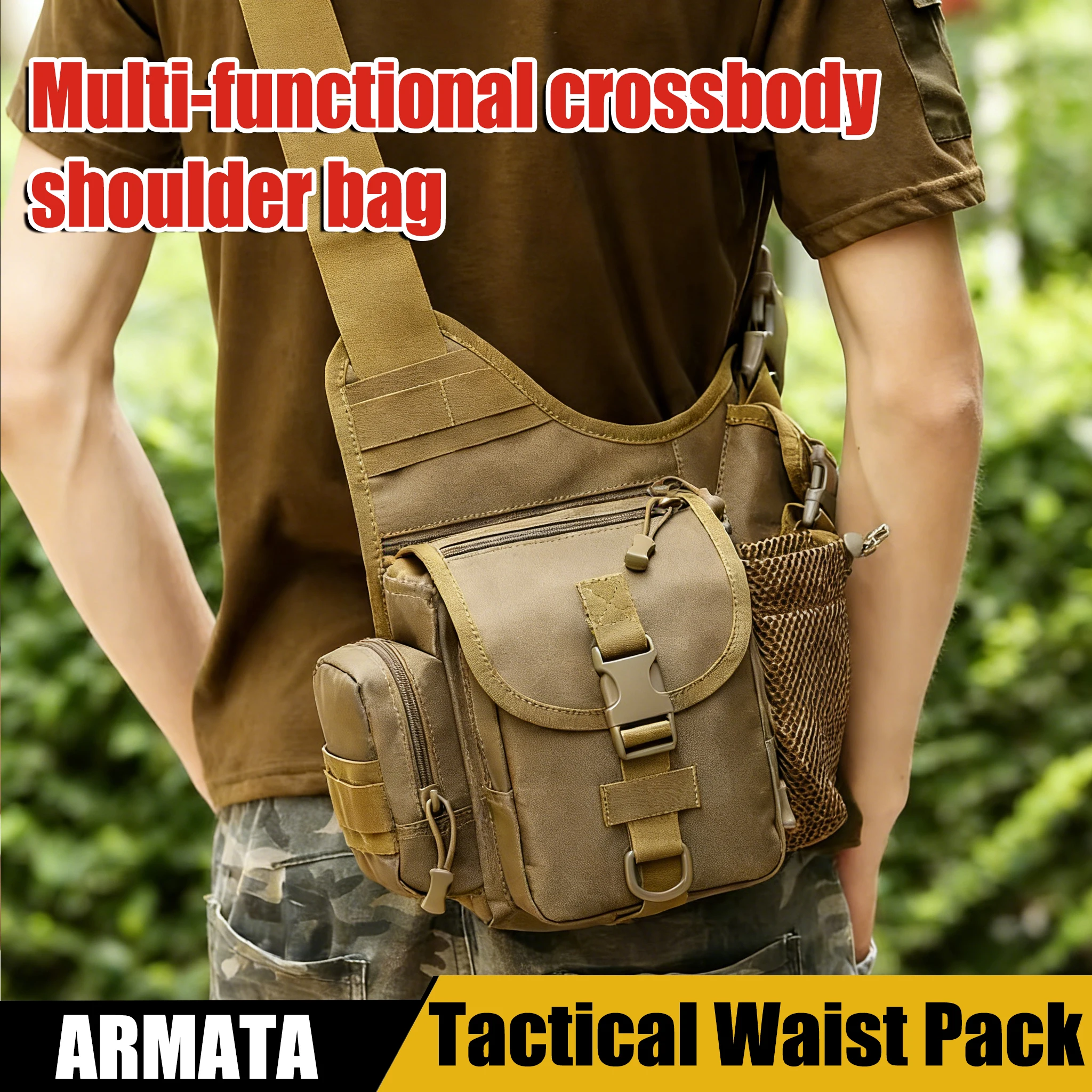 

Тактическая поясная сумка-слинг для рыбалки, походов и велоспорта, многофункциональная сумка через плечо, вместительный рабочий рюкзак