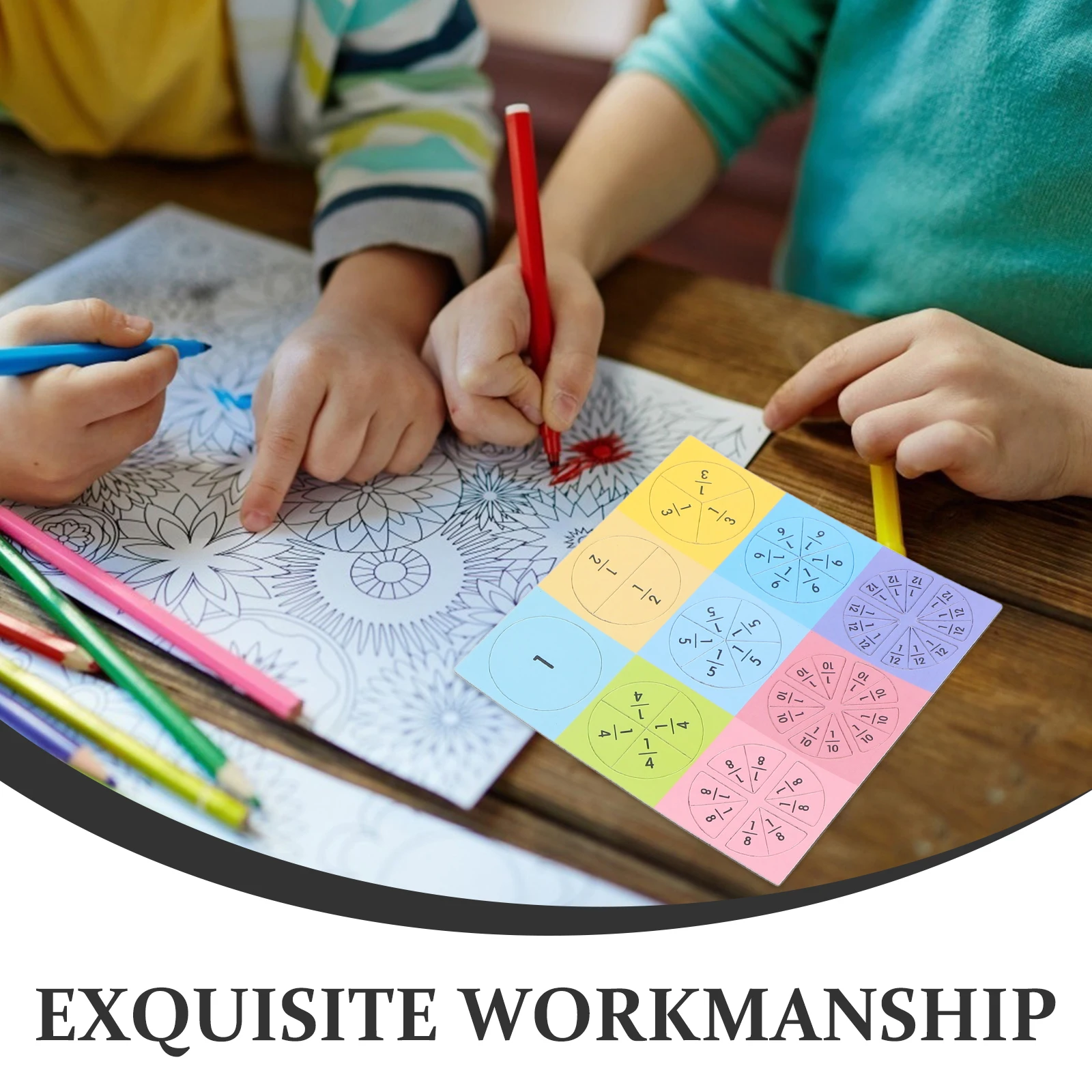 

1Set Fraction Manipulatives Magnetic Educational Puzzle Set Magnetic Fraction Circles and Tiles Math Learning Disk