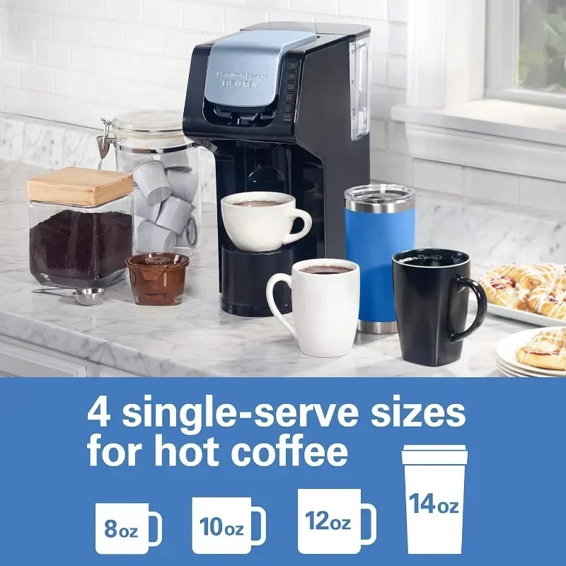 Hamilton Beach Single-cup Hot and Iced Coffee Maker with Removable Water Reservoir, Compatible with Capsules and Ground Coffee