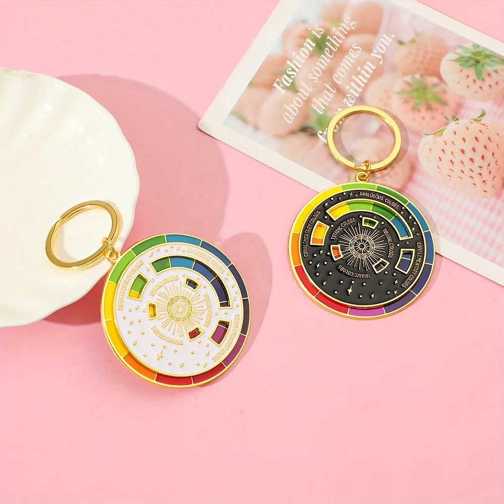 1/2pcs Fashion Small Embellishments for Life,Colorful Outer Ring Like a Mysterious Star Track, Adding Unique Charm to The Keys