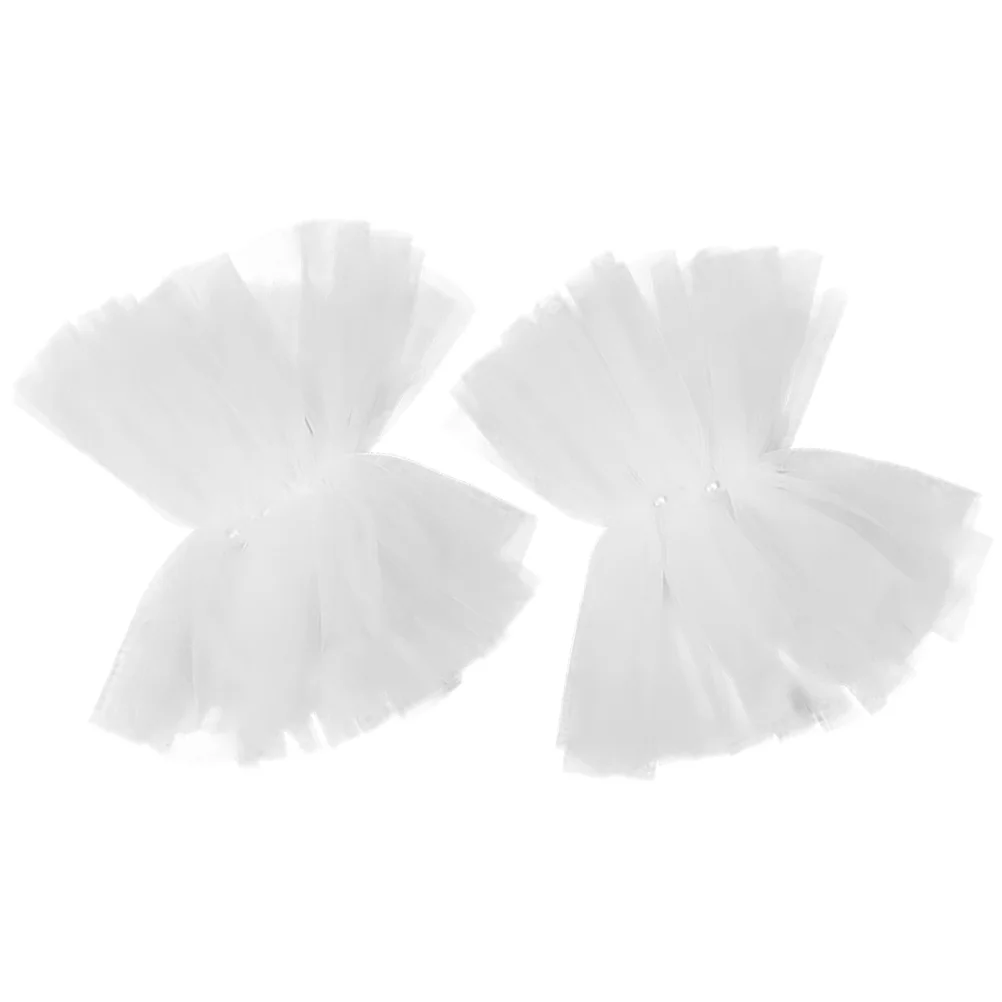 Organza Ruffles Wrist Bands White Cuffs Pearl Hand Sleeve for Women Fake Sleeves Gloves Dress Accessories