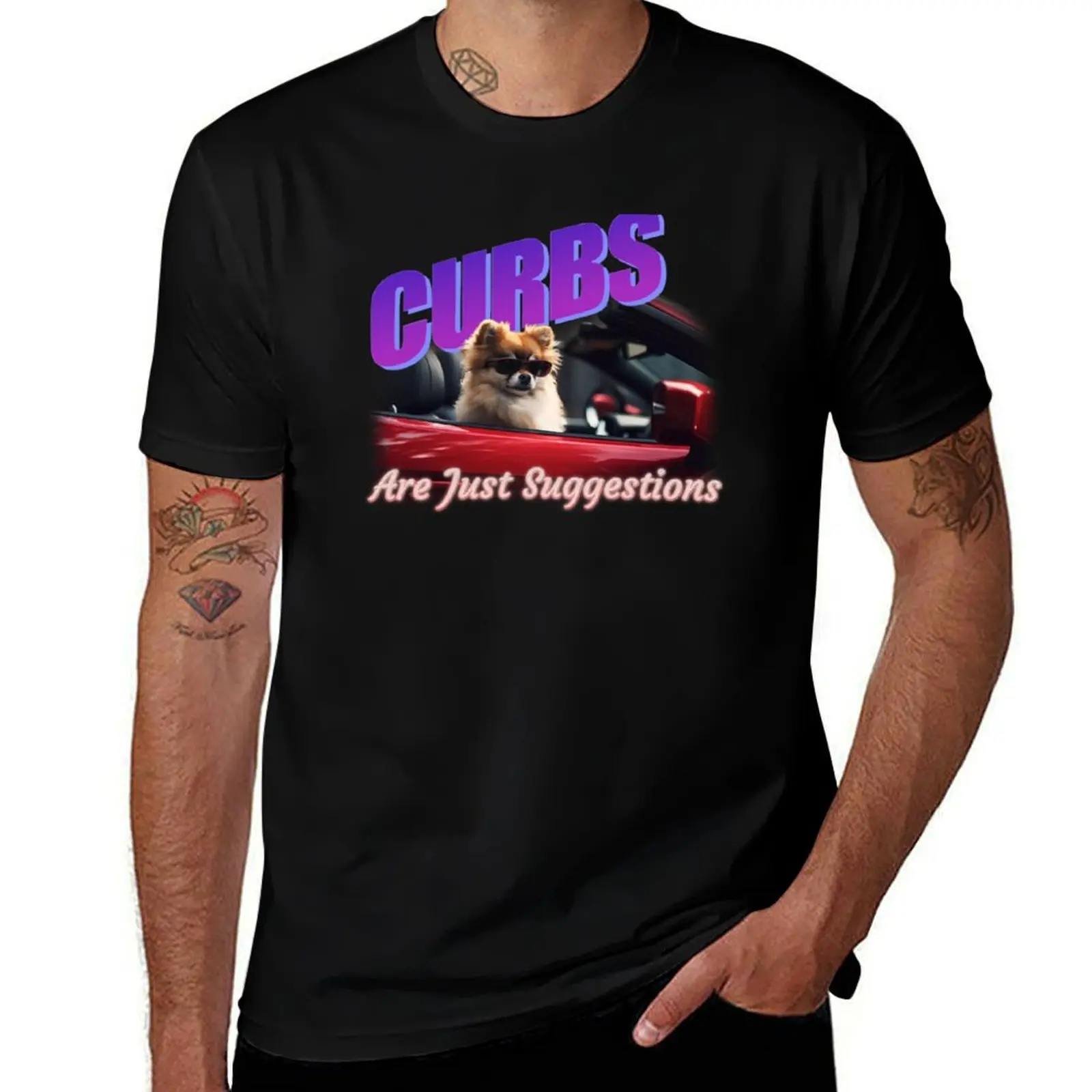 

Curbs Are Just Suggestions Meme T-Shirt man t shirts for men t shirts for man graphic vintage man t shirt cotton T-Shirt
