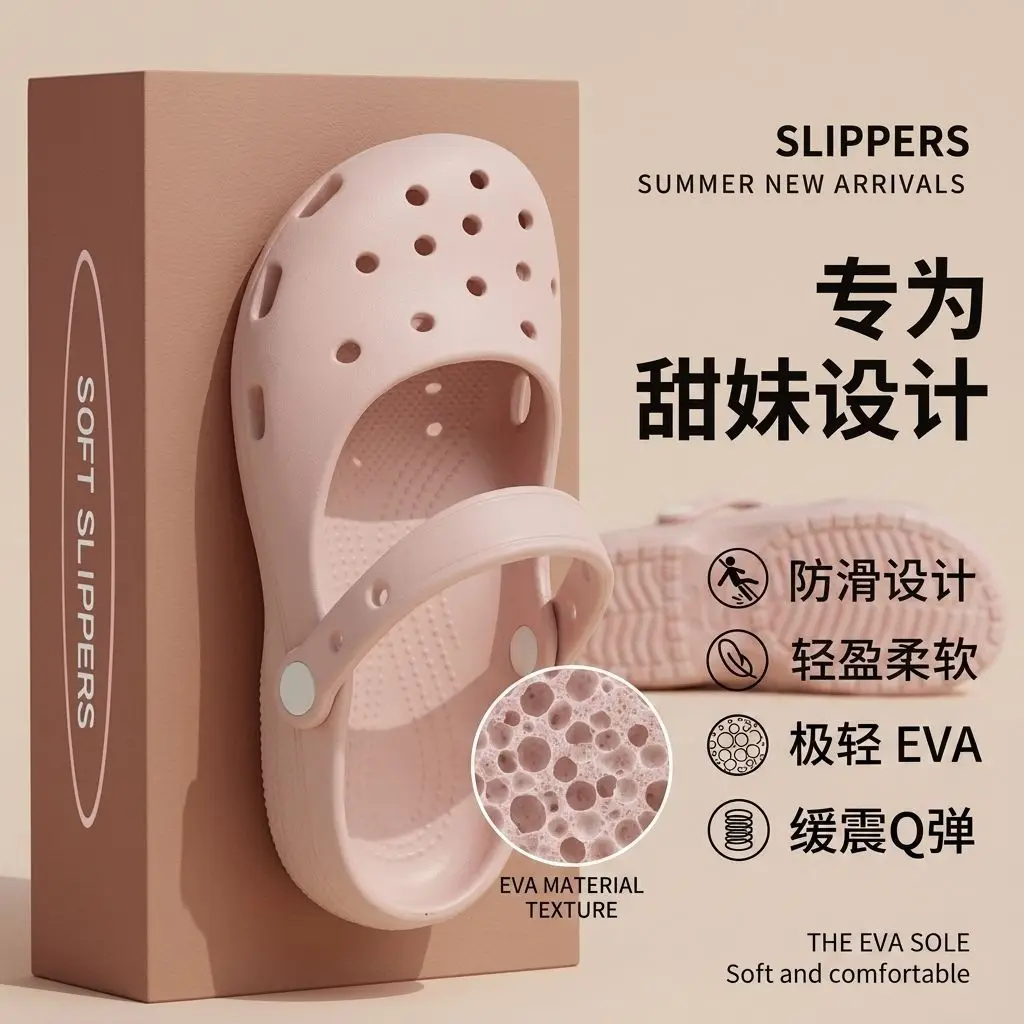 Sommer Neue Damen Niedliche Ballett-Lochschuhe Retro EVA Outdoor Mary Jane Schuhe Rutschfeste Strand-Sandalen – Detail 5
