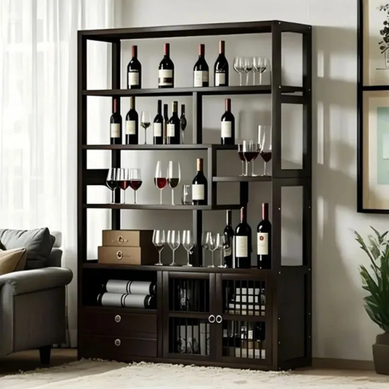 

Shelf Minimalist Cabinets Wine Modern Save Space Vintage Professional Cabinet Storage Armarios Para Salón Postmodern Furniture