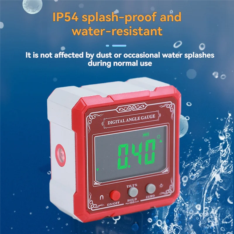 ABDJ-Digital Angle Measuring Instrument 4-Sided Magnetic Dual Laser Inclinometer With Tilt Detection Functionality