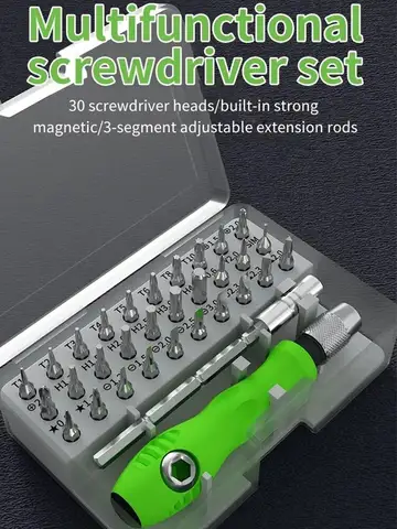 Mini 32-in-1 Precision Screwdriver Set Magnetic Phillips Bits Multifunctional Hand Repair Tool Kit for Phone Watch Glasses PC