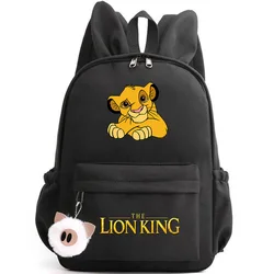 Disney-Mochila de El Rey León para niñas, niños y adolescentes, mochilas escolares informales, mochilas de viaje con Orejas de conejo