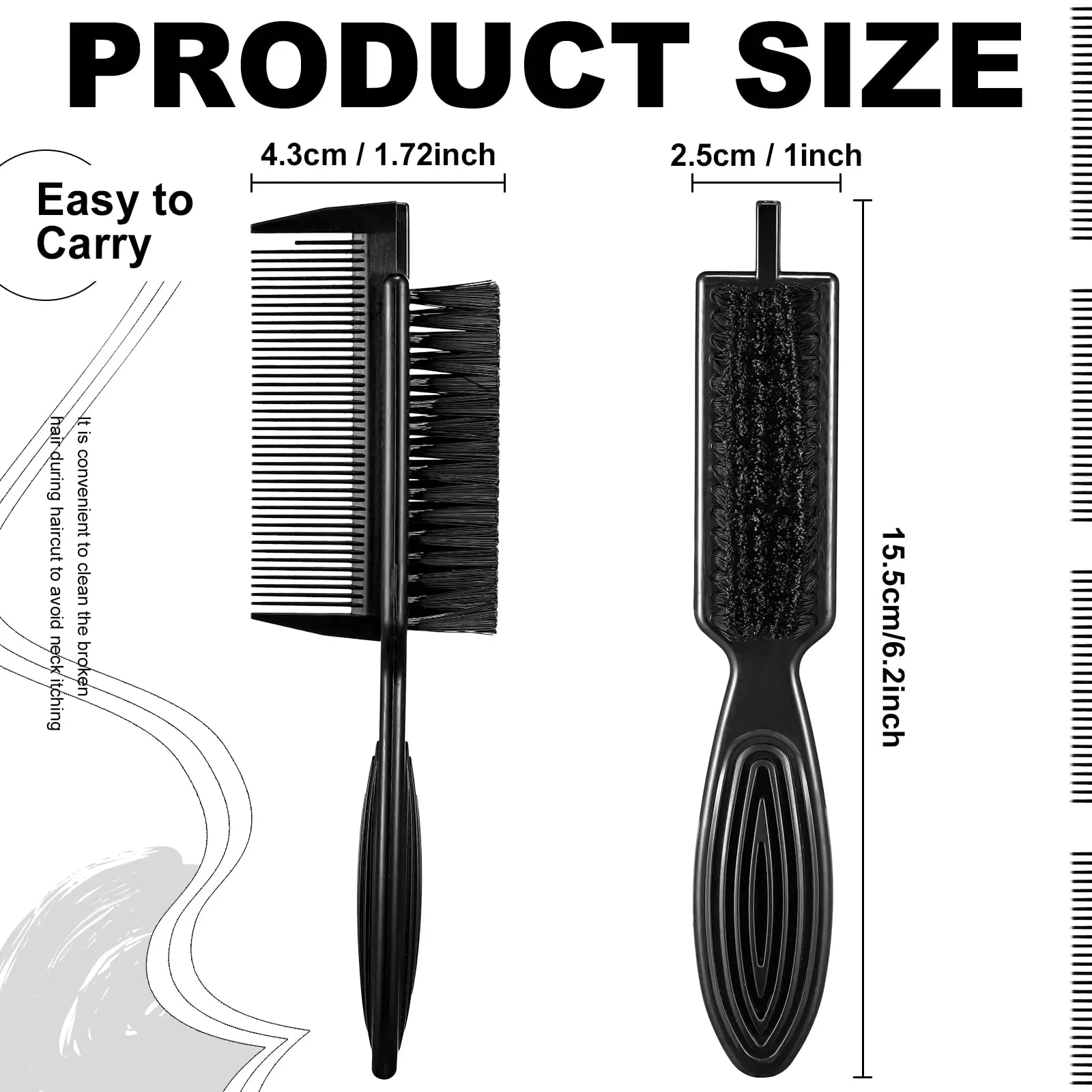 

Professional Barber Fade Brush & Comb 2-in-1, Fast Hair Cleaner for Clippers, Styling Tool for Men, Salon & Home Use