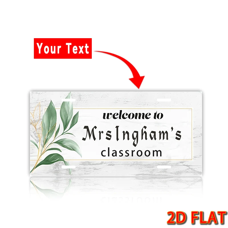 1 قطعة مخصص المعلم الفصول الدراسية لافتة للباب اسم شخصي علامة معدنية غرفة نوم تسجيل جدار غرفة الفن 6x12 بوصة