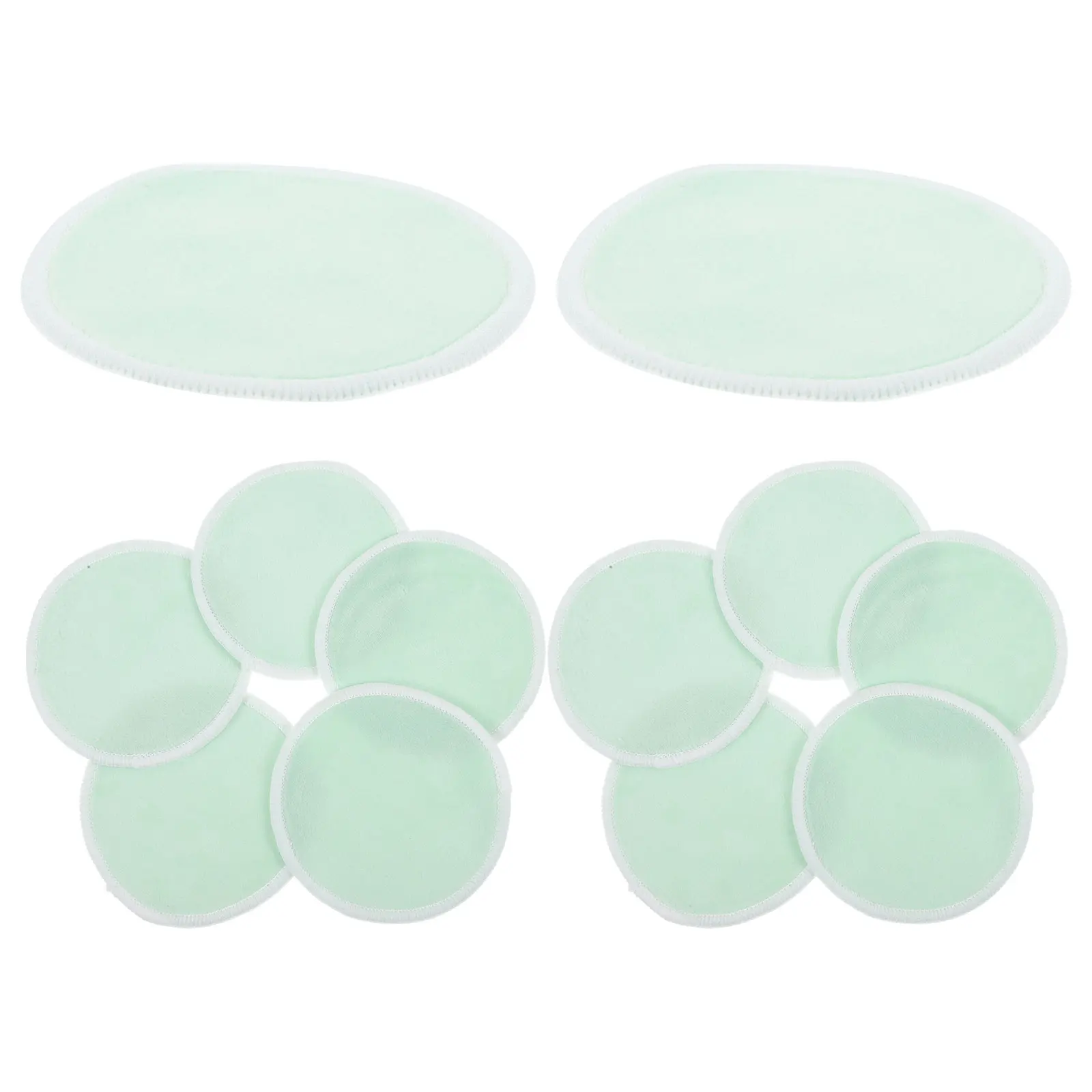 12 個竹繊維クレンジングパッド洗える再利用可能なフェイスパッドメイク落としツール毛穴パウダーパフ環境に優しい安全な美容