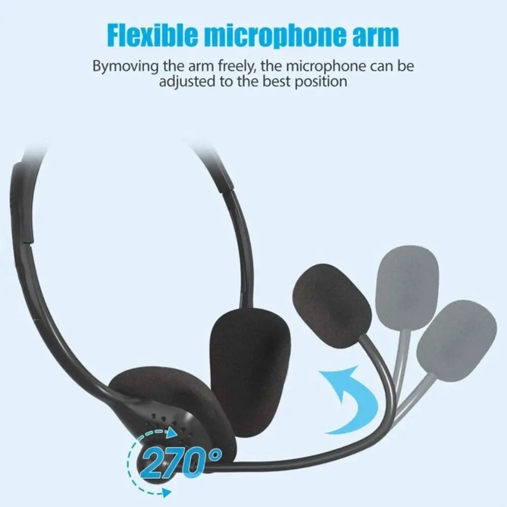 With Microphone USB Computer Headphone Stereo Sound Noise Cancelling Wired Headset Earpiece Wire Control Gaming Headset