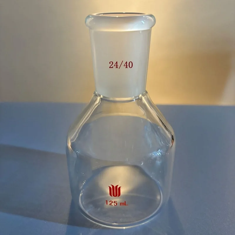 SYNTHWARE Bottle shaped reaction bottle with grinding joint 24/40, Capacity 50mL 125mL 250mL, Borosilicate glass, N14