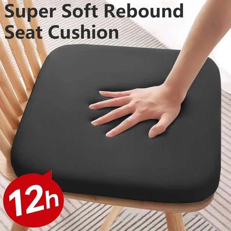 Ergonomic Memory Foam Seat Cushion, Slow Rebound, Large Size Square, Polyester Knit Fabric, for Office Chairs Car Seat Cushion