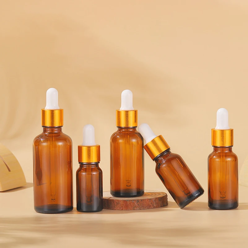 

5ml 10ml 15ml 30ml 50ml Dropper Bottle Amber Glass Bottle With Pipette Refill Essential oil Bottle Perfume Cosmetic Containers