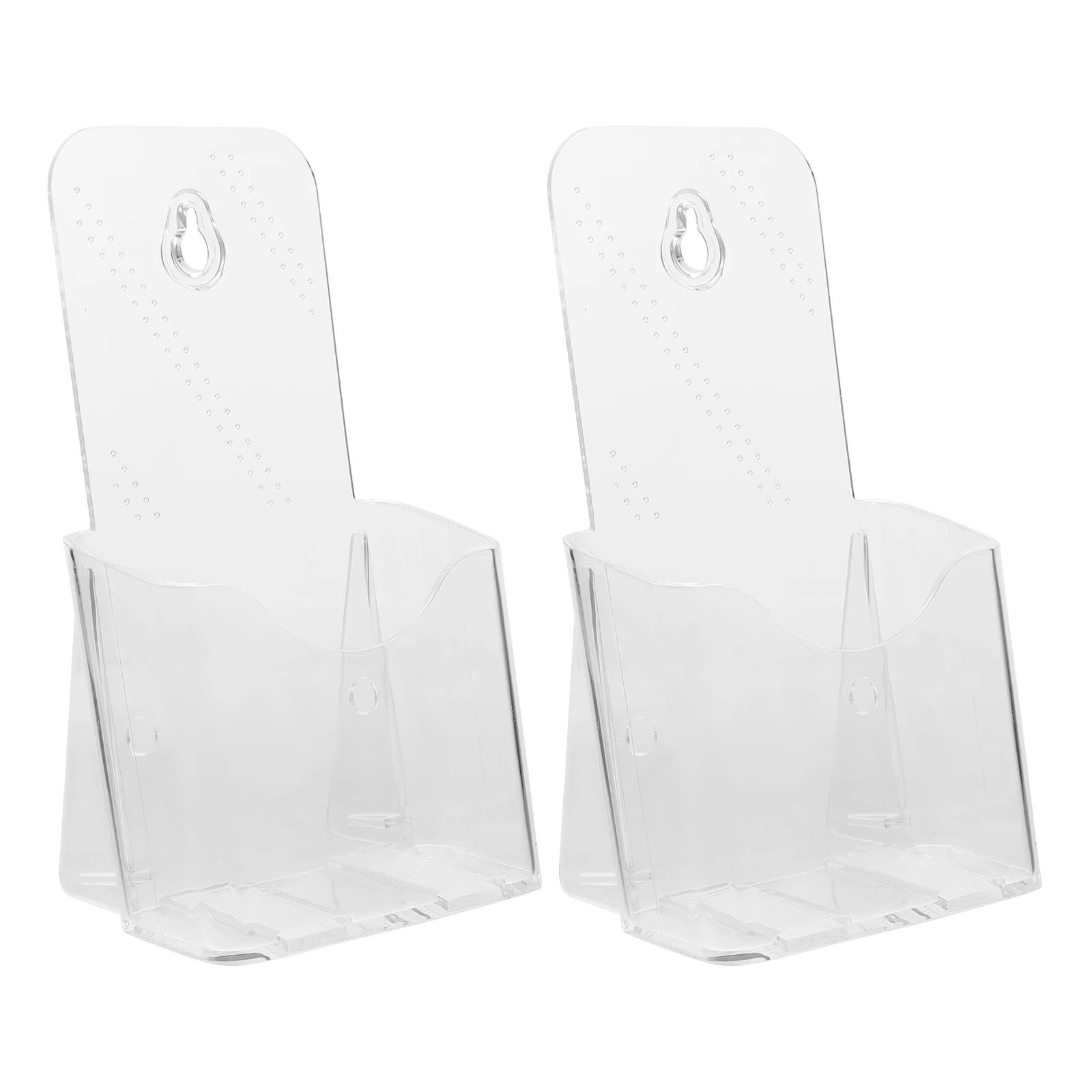 2pcs Acrylic Files Rack Transparent Document Organizer Wall Mount Magazine Holder Brochure Card Holder Office