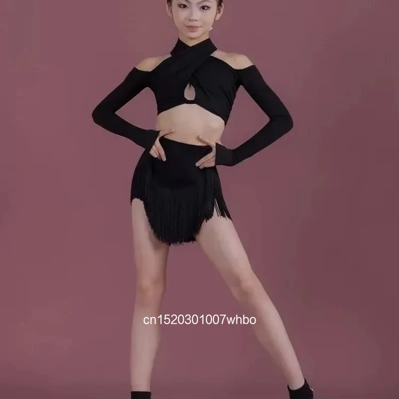 Costumes de danse, Costumes de scène, jupes à pompons, Costumes de concours de danse latine à imprimé léopard, danseurs à pompons, Co latino-américain