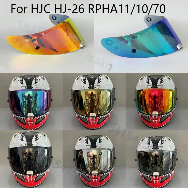 

Gold Iridium Motorcycle Motorcycle Helmet Lens for HJC HJ-26 RPHA11/10/70 Full Helmet Lenses Anti-fog Stickers