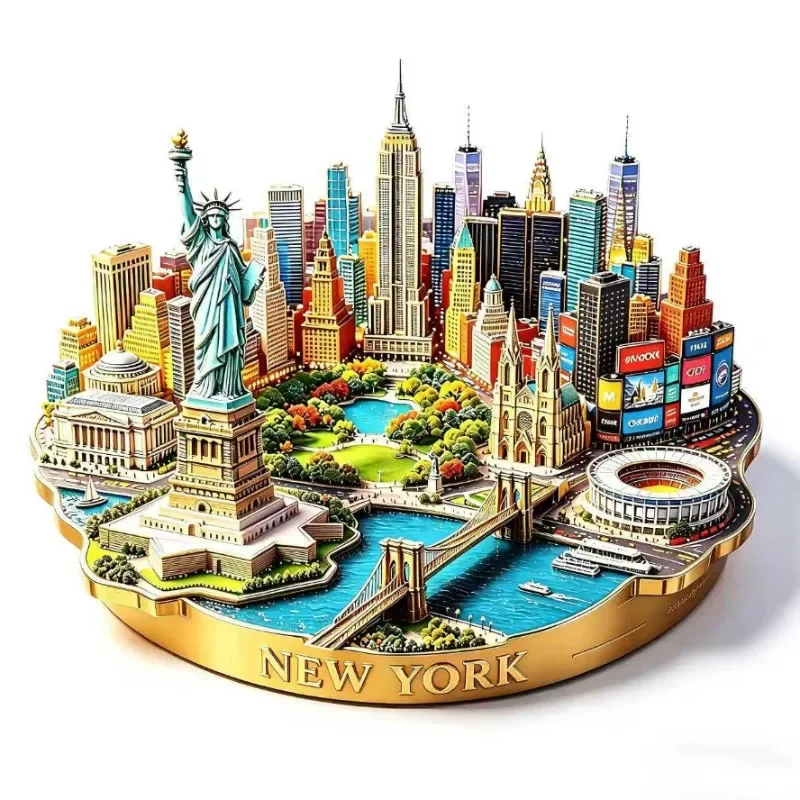 United States Souvenirs New York Fridge Magnets Manhattan Statue of liberty Metal Fridge Stickers Birthday Gifts Home Decoration