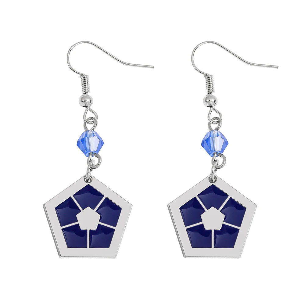 Beliebte Anime-Ohrringe, blaue Blumenanhänger-Ohrringe, Cosplay-Design-Accessoires