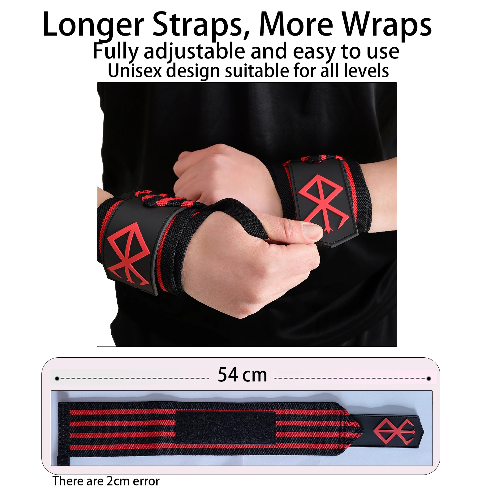 สายรัดยกน้ำหนัก - สายรัดข้อมือสำหรับยกน้ำหนัก, เดดลิฟต์, ออกกำลังกาย, ครอสฟิต, เสริมสร้างความแข็งแรง, ยกน้ำหนักแบบโอลิมปิก - สายรัดออกกำลังกาย