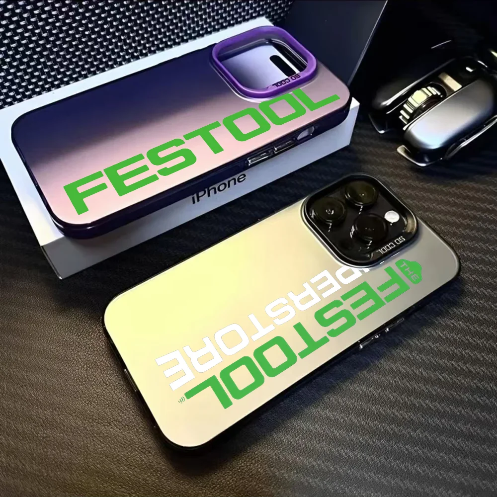 

Cool Toolbox F-Festool Phone Case For iPhone 16 15 14 13 12 11 Pro Max Black Purple Matte Laser Metallic Aurora Funda