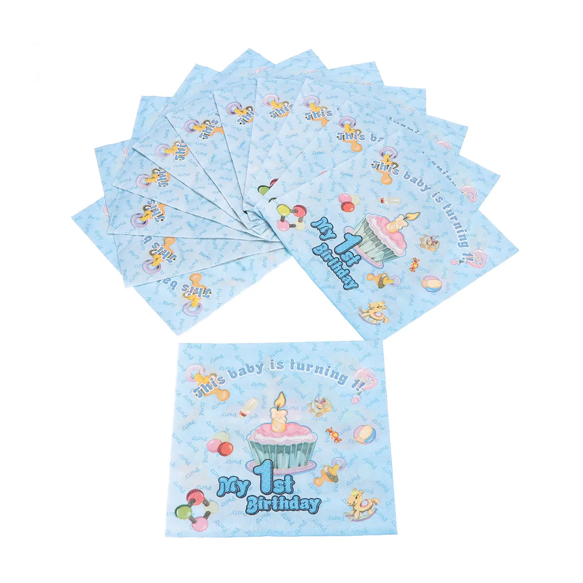 

20 Pcs Birthday Napkins Soft Premium Material Decorated Towel Bright Color Printed BirthdayDisposable Party Favor