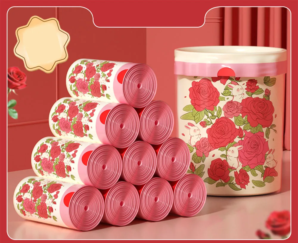 

Утолщенные мешки для мусора с ароматом розы — герметичные, безопасные для пищевых продуктов, портативные одноразовые кухонные мешки для мусора