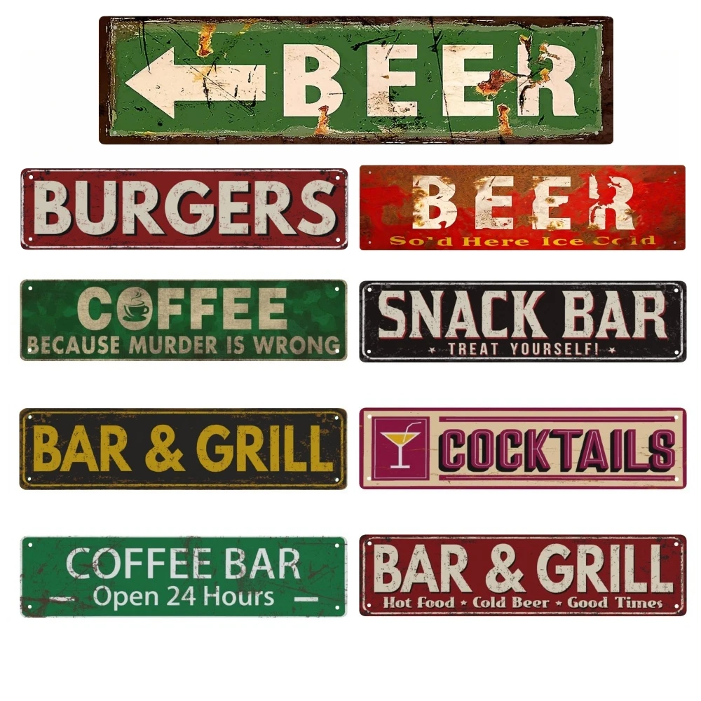 Aluminium Signs It's 5 Clock Somewhere BAR Tin Signs Vintage Bar Club Cave Home Kitchen Wall Art Decor Funny Signs Decor 40x10cm