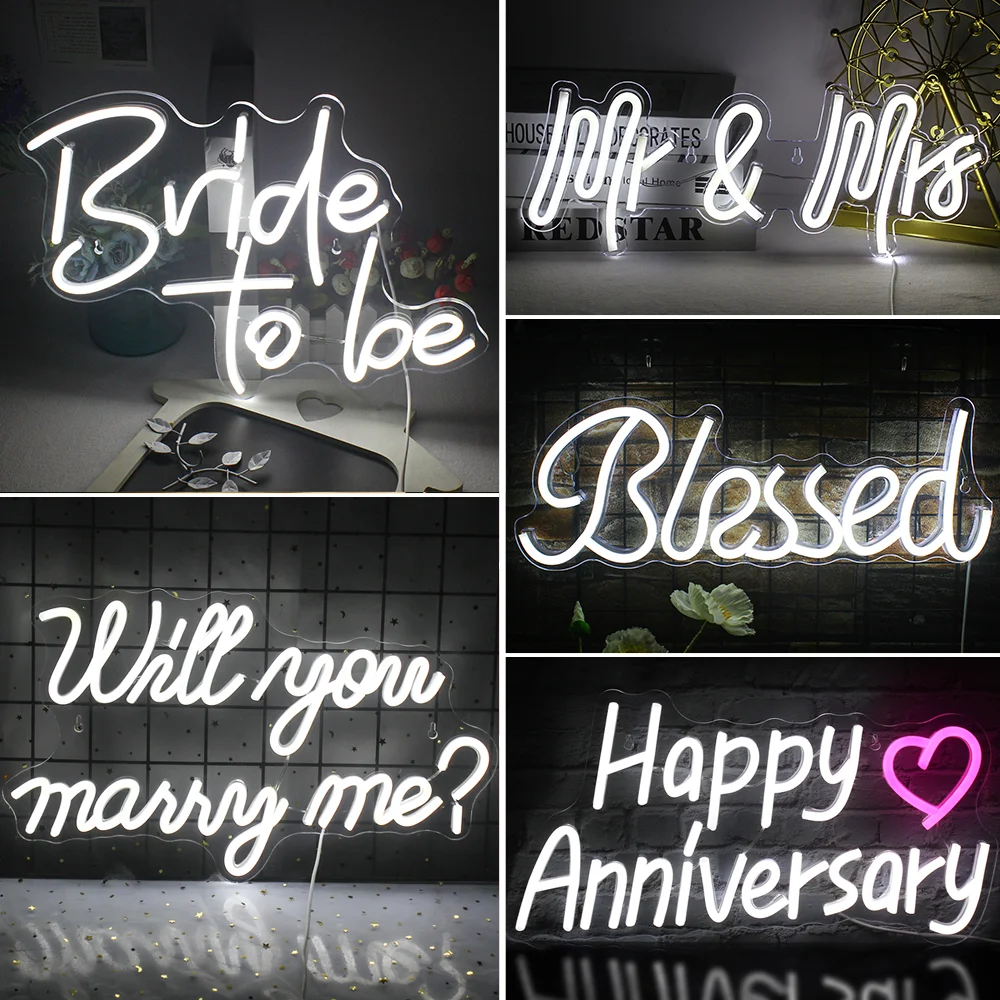 Bride To Be Neon Sign Light Party Wedding Store Decor Light Mural Romantic Personality on Wall Decoration Neon LED Light USB