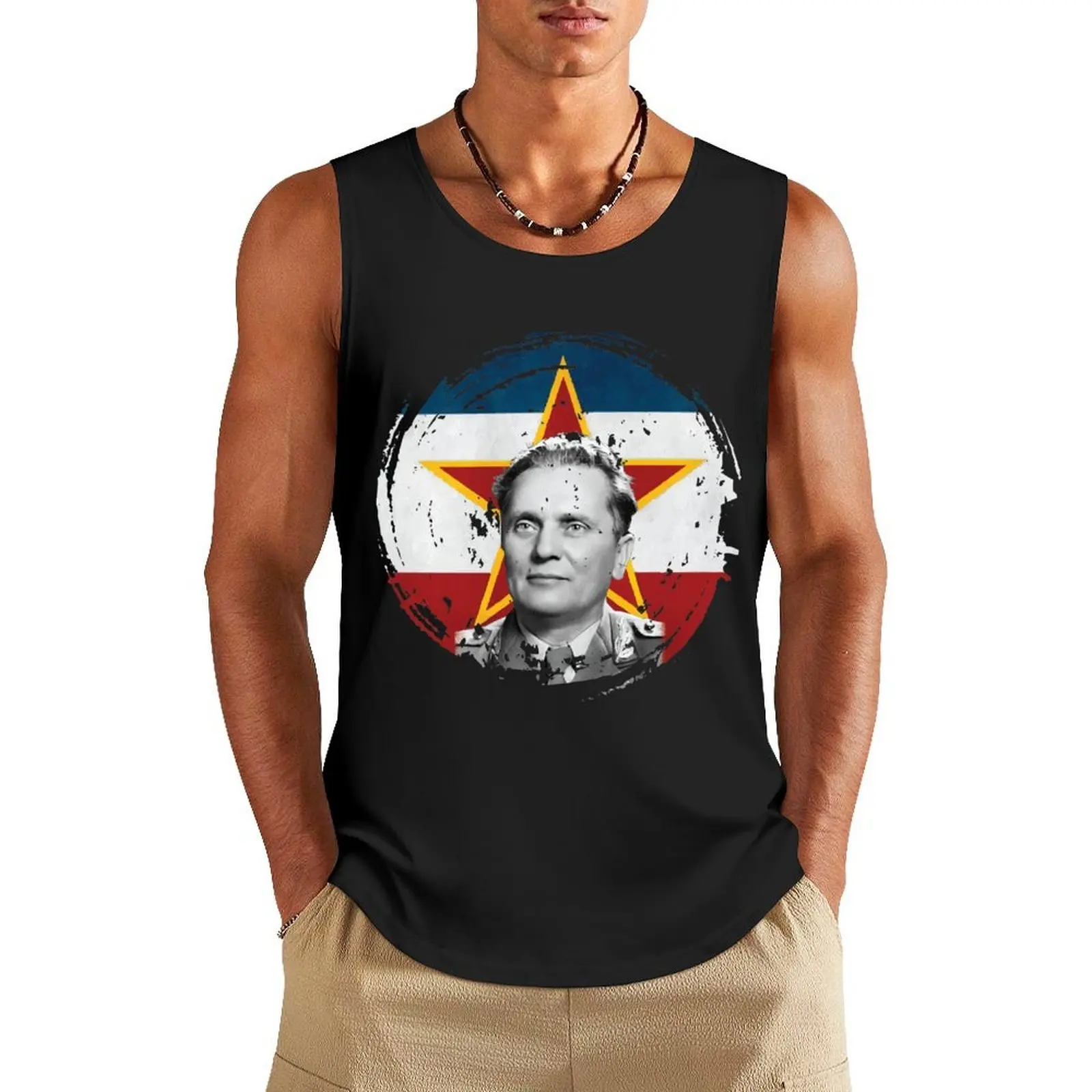 

Josip Broz Tito Yugoslavias president for life Tank Top vest men bodybuilding man
