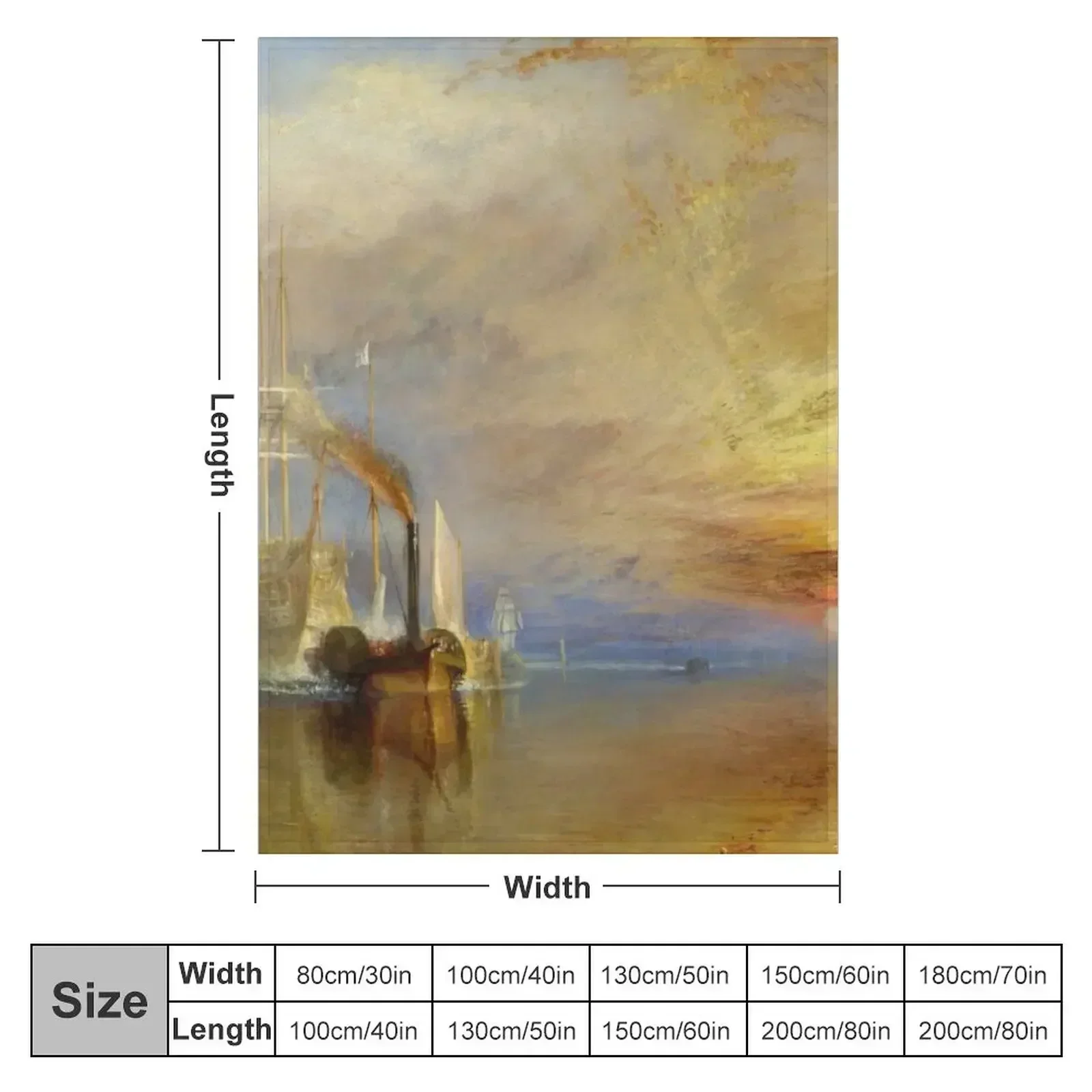 The Fighting Temeraire by J. M. W. Turner (1838) Throw Blanket couch cozy soft plush fuzzy picnic outdoor blanket
