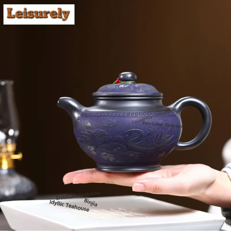 550ml Antique Yixing Purple Clay Teapots Artists Handmade Duo Zhi Pot Raw Ore Stone Yellow Mud Kettle With Filter Zisha Tea Set
