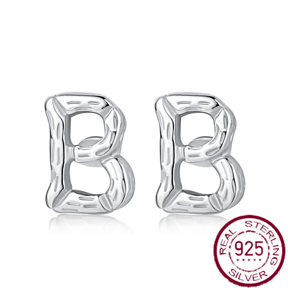 Foreign trade new product s925 silver English letter B earrings women's trend versatile earrings silver ear jewelry in stock