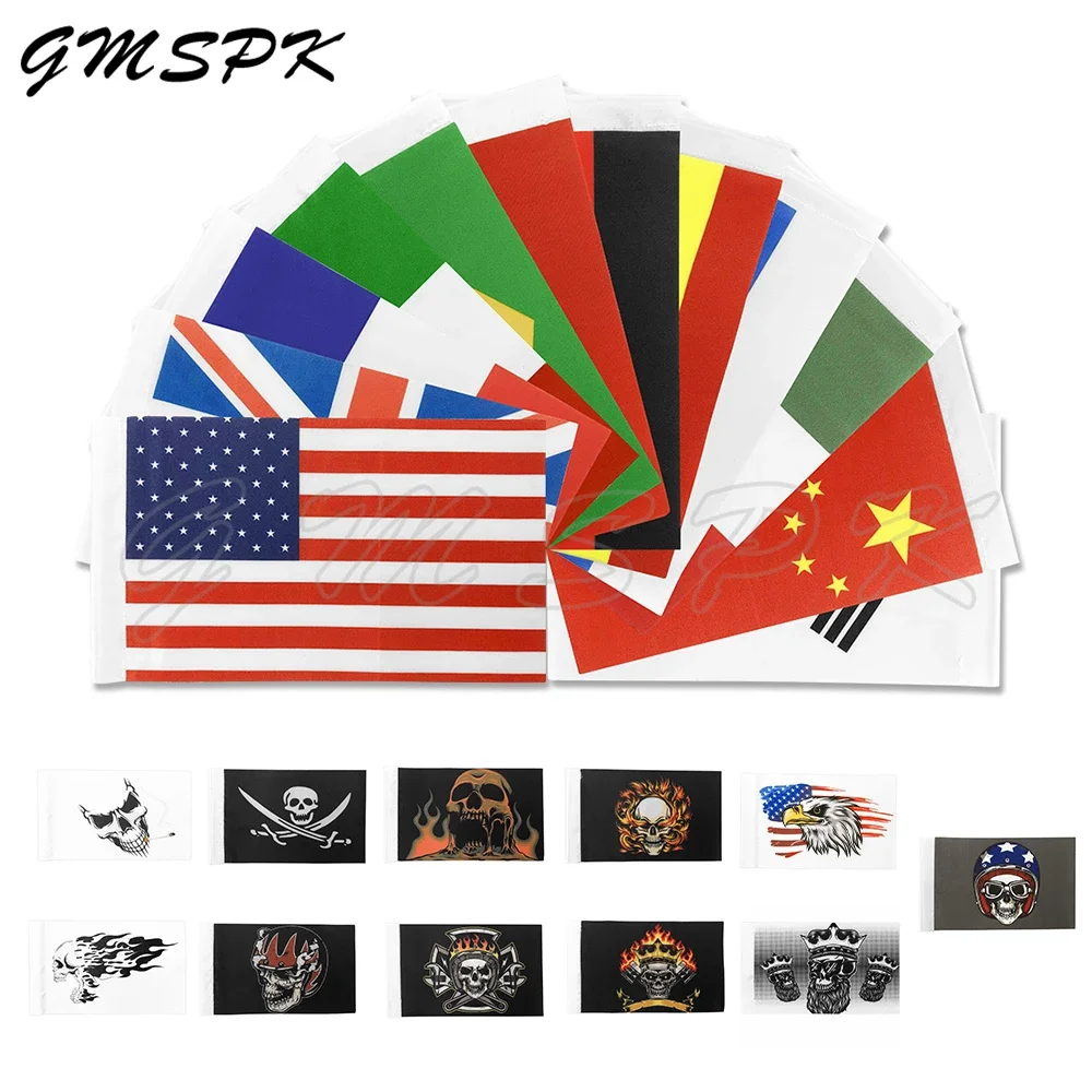 Motorcycle Flag Pirate Skull Eagle Nation Flag Luggage Rack Universal Fit for Honda Yamaha Harley Suzuki BMW