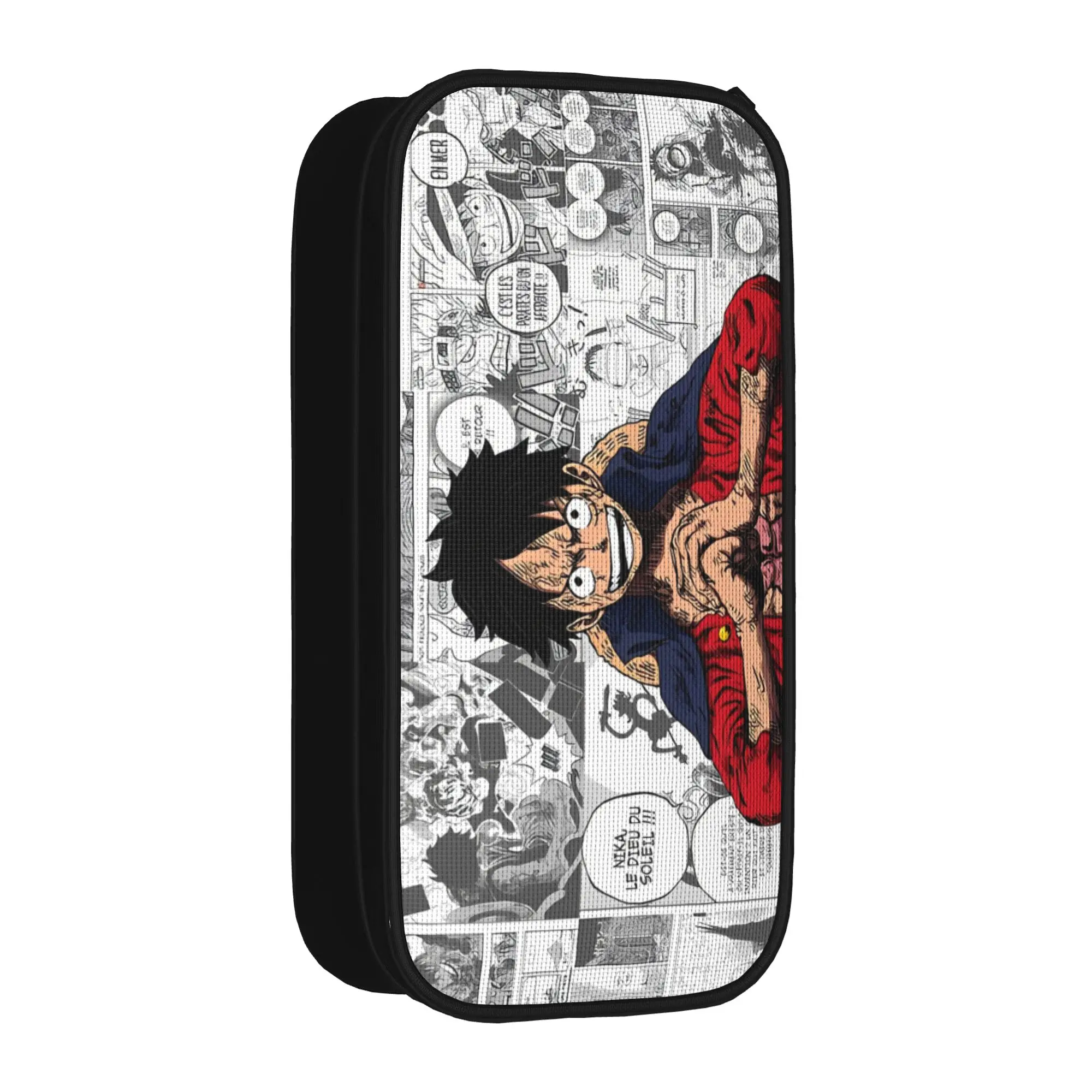 Fashion One Piece Luffy Federmäppchen, Federmäppchen für Schüler, große Aufbewahrungstaschen, Schüler, Schule, Reißverschluss, Schreibwaren