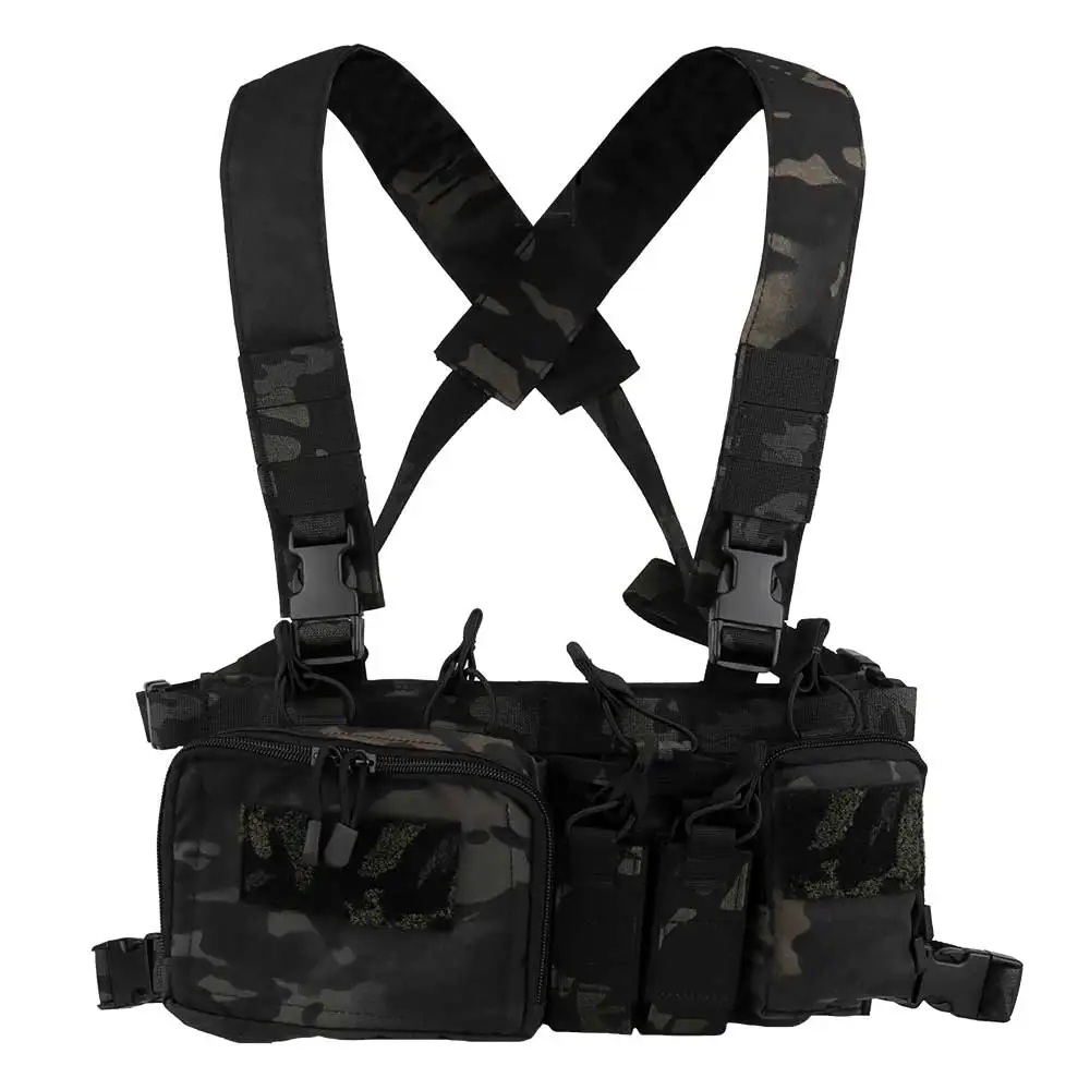 NEW Airsoft Hunting Gear D3CRH Tactical Chest Rig, Multi-function Modular Wargame Vest, Lightweight with Mag Pouch