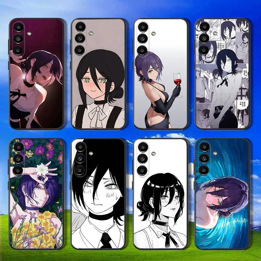 

C-Chain-saw Man Reze Phone Case For Samsung Galaxy A13,A21s,A22,A31,A32,A52,A53,A71,A80,Soft Black Shell