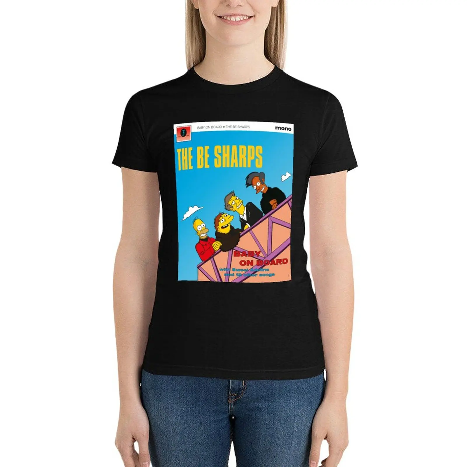 The Be Sharps - Baby on Board T-Shirt Aesthetic clothing funny vintage clothes t-shirts for Women loose fit