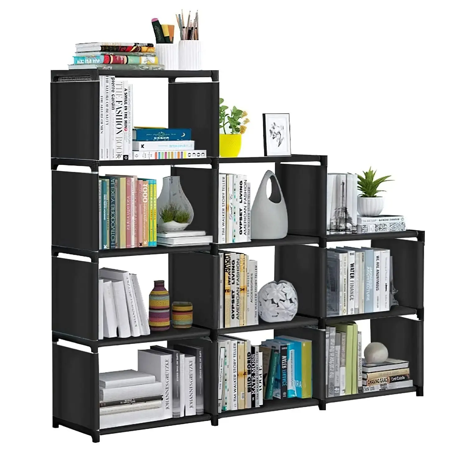 For Cube Storage Organizer 9 Cubes Closet Shelves Cabinet Bookcase Non-Woven Fabric Cube Shelf for Living Room Bedroom Office