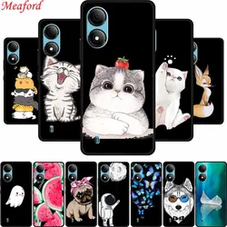 Funda For ZTE Blade A33S Case Cute Cartoon Cat Black Silicone Soft Phone Case For ZTE A33S Back Cover Case A 33 s 33s Coque Capa