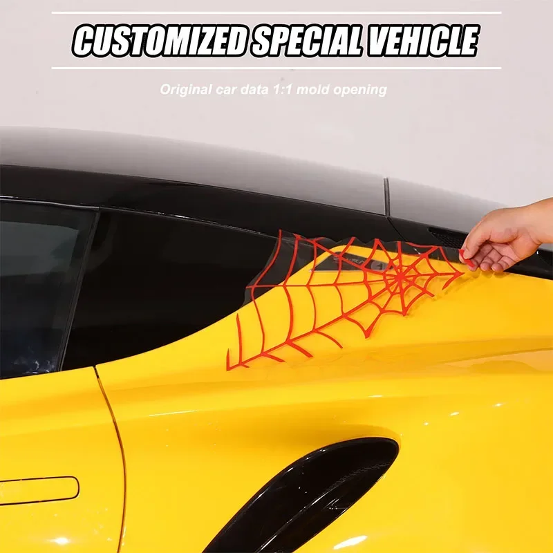 

For Lotus EMIRA 2021-2023 PVC Material Car Rear Triangle Glass Window Decoration Sticker Spider Web Sticker Car Accessories