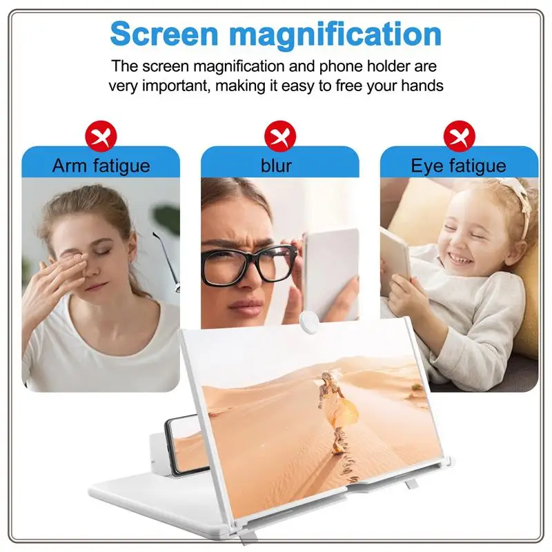 Надежная 16-дюймовая лупа для экрана Усилитель экрана сотового телефона Выдвижной усилитель для сотового телефона Держатель для сотового телефона Экранная лупа, 1